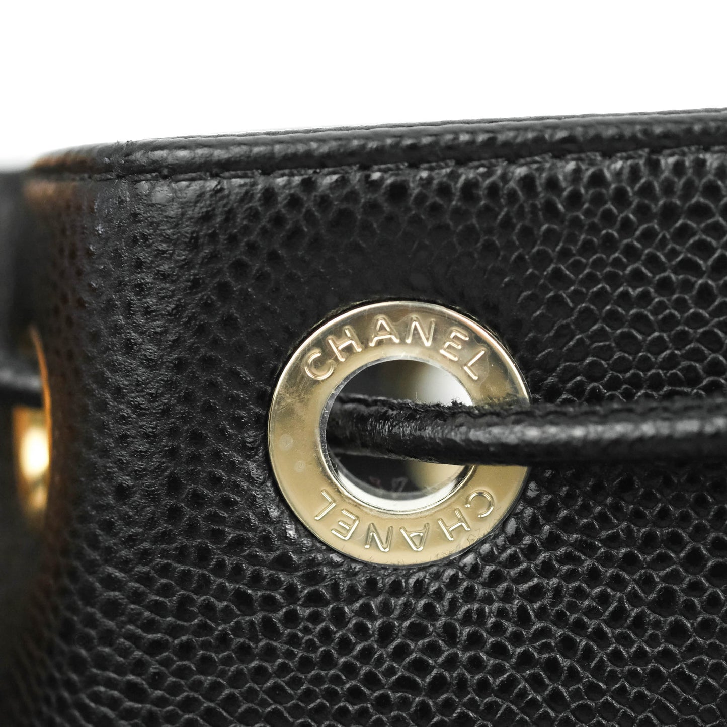 Chanel Business Affinity Drawstring Bucket Bag Black Caviar Gold Hardware 21P
