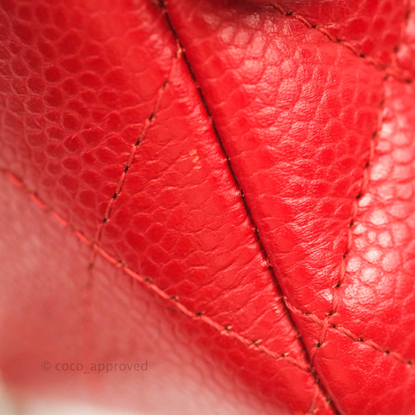 Chanel Quilted Mini Rectangular Flap Red Caviar Silver Hardware