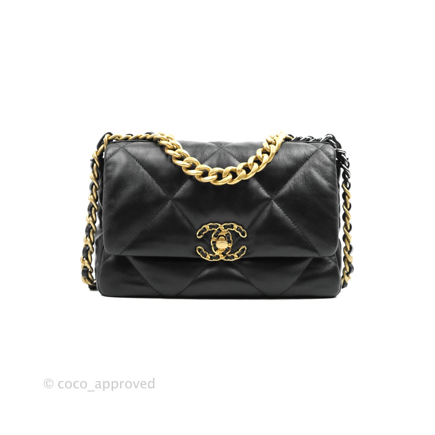 Chanel 19 Small Black Lambskin Mixed Hardware