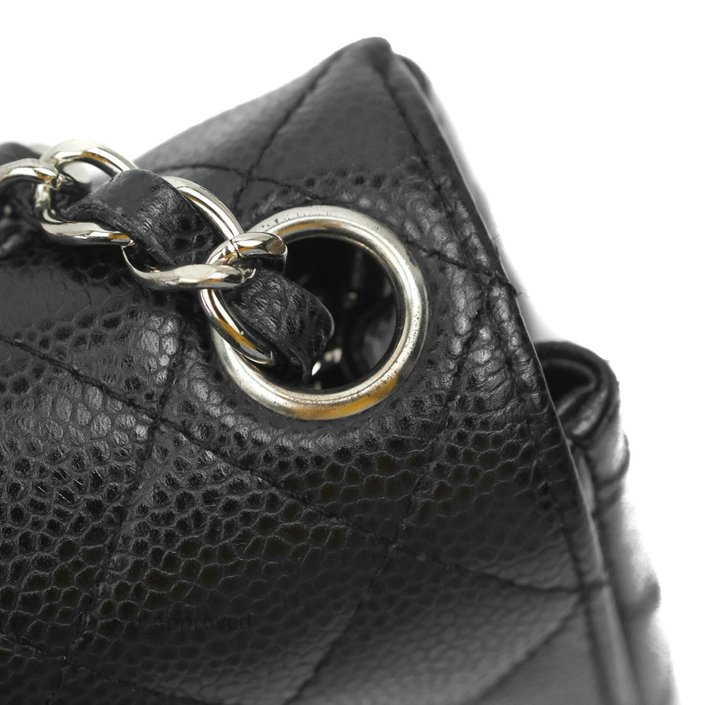 Chanel Mini Square Quilted Black Caviar Silver Hardware