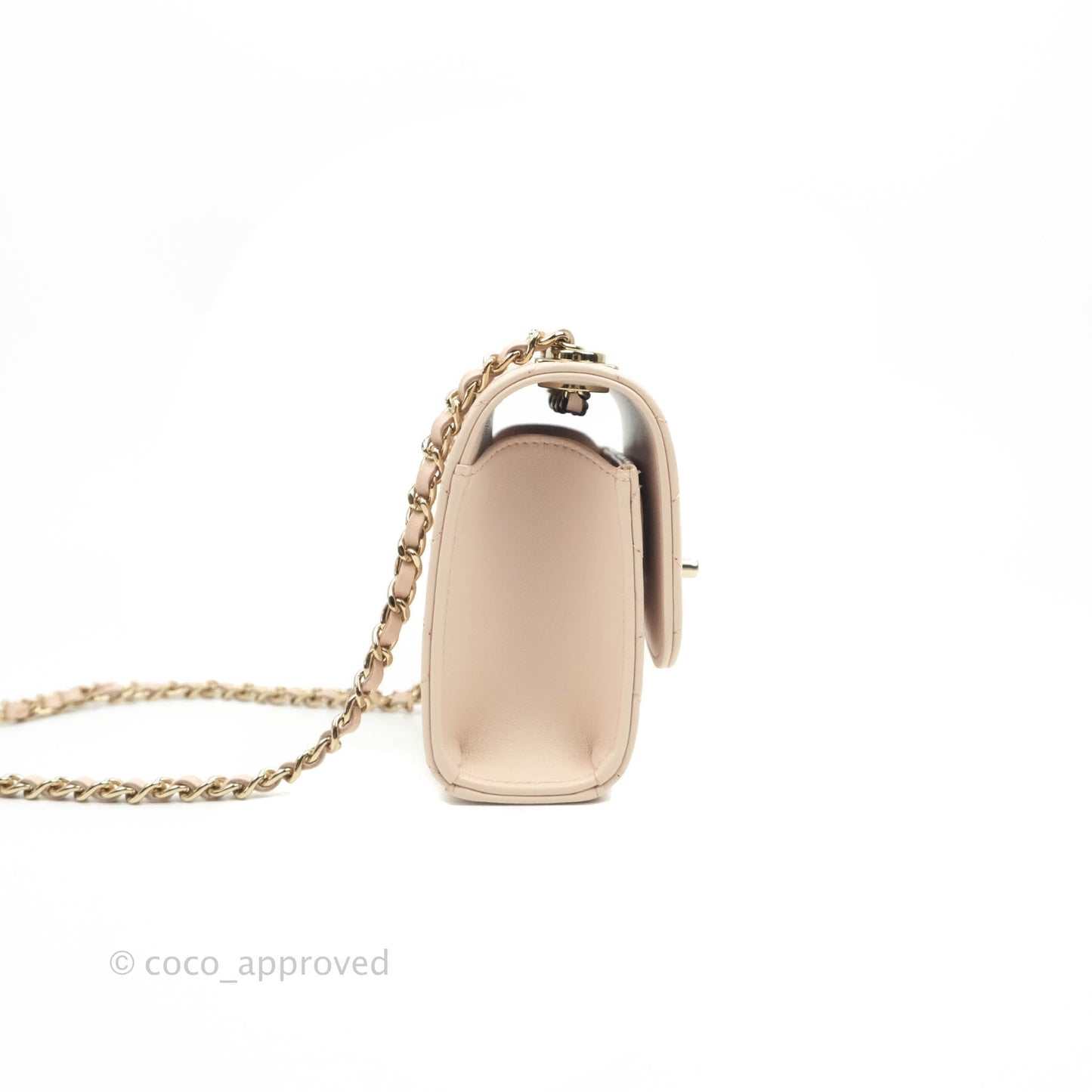 Chanel Mini Quilted Trendy CC Clutch With Chain Rose Clair Pink Lambskin Gold Hardware