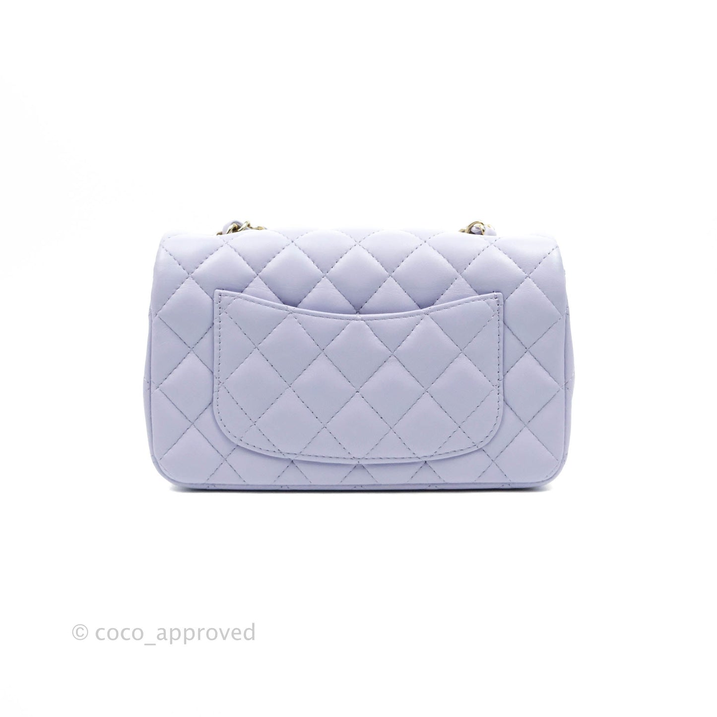 Chanel Quilted Mini Rectangular Lilac Lambskin Gold Hardware 21K
