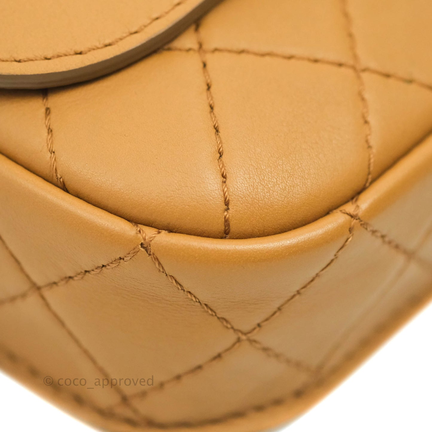 Chanel Quilted Flap With Coin Purse Caramel Calfskin Aged Gold Hardware 19K