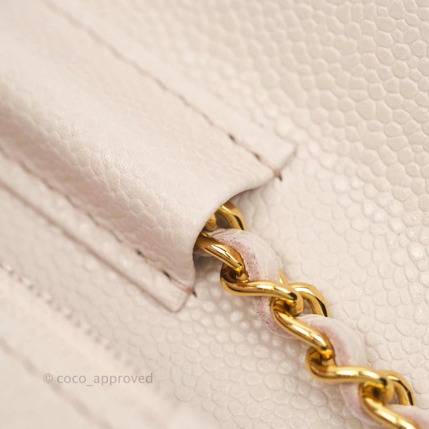 Chanel Quilted WOC Lilac Caviar CC Coco Chain Gold Hardware