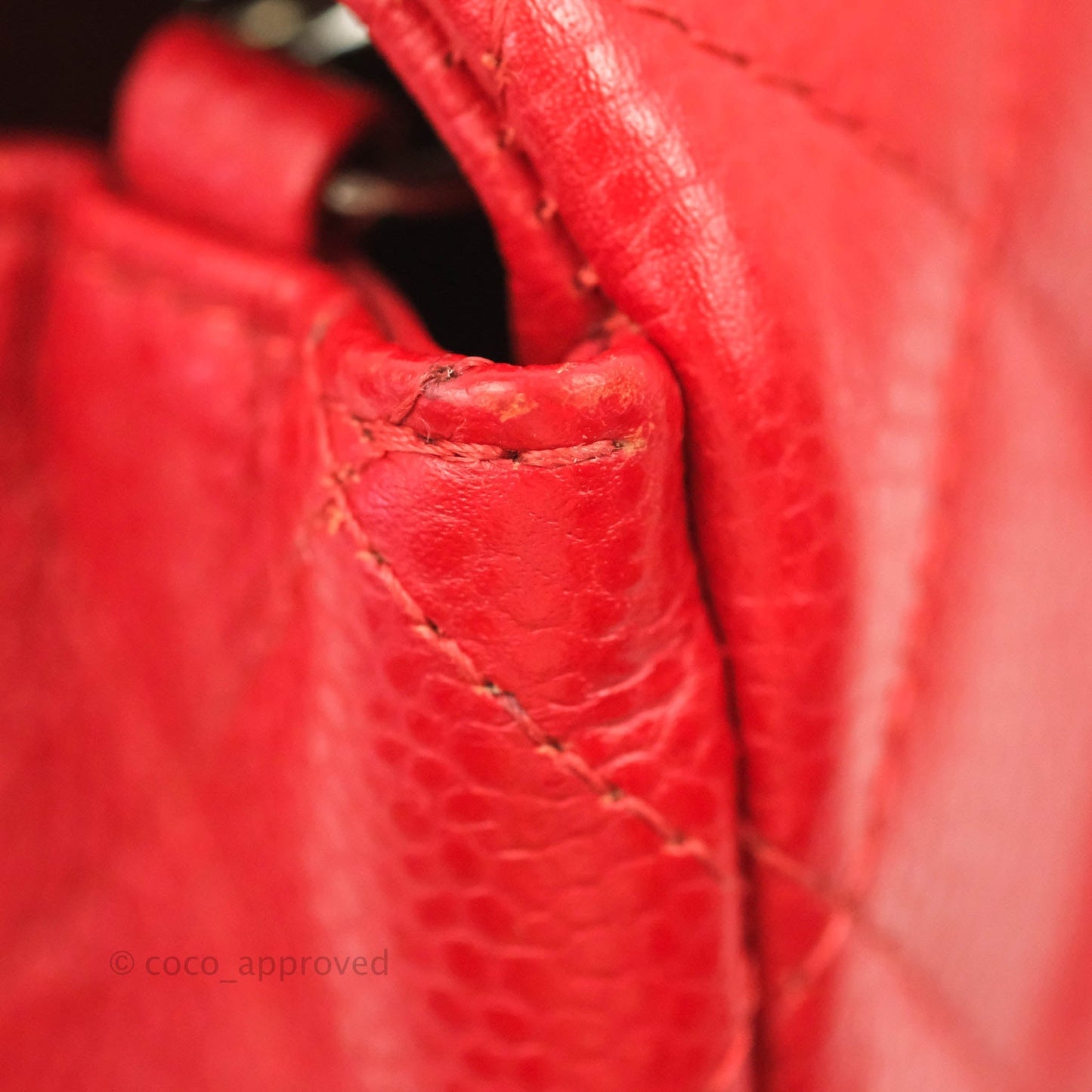 Chanel Quilted Mini Rectangular Flap Red Caviar Silver Hardware
