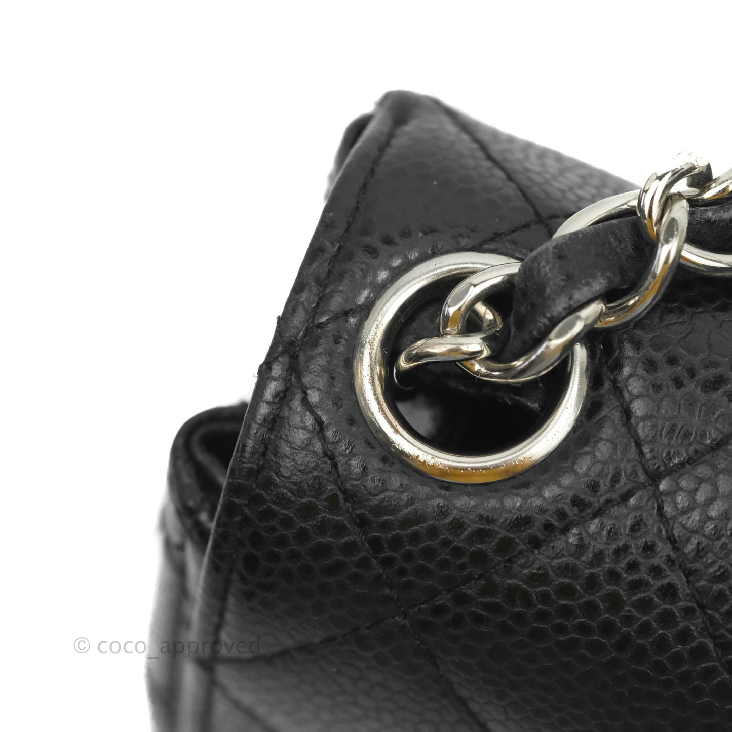 Chanel Mini Square Quilted Black Caviar Silver Hardware