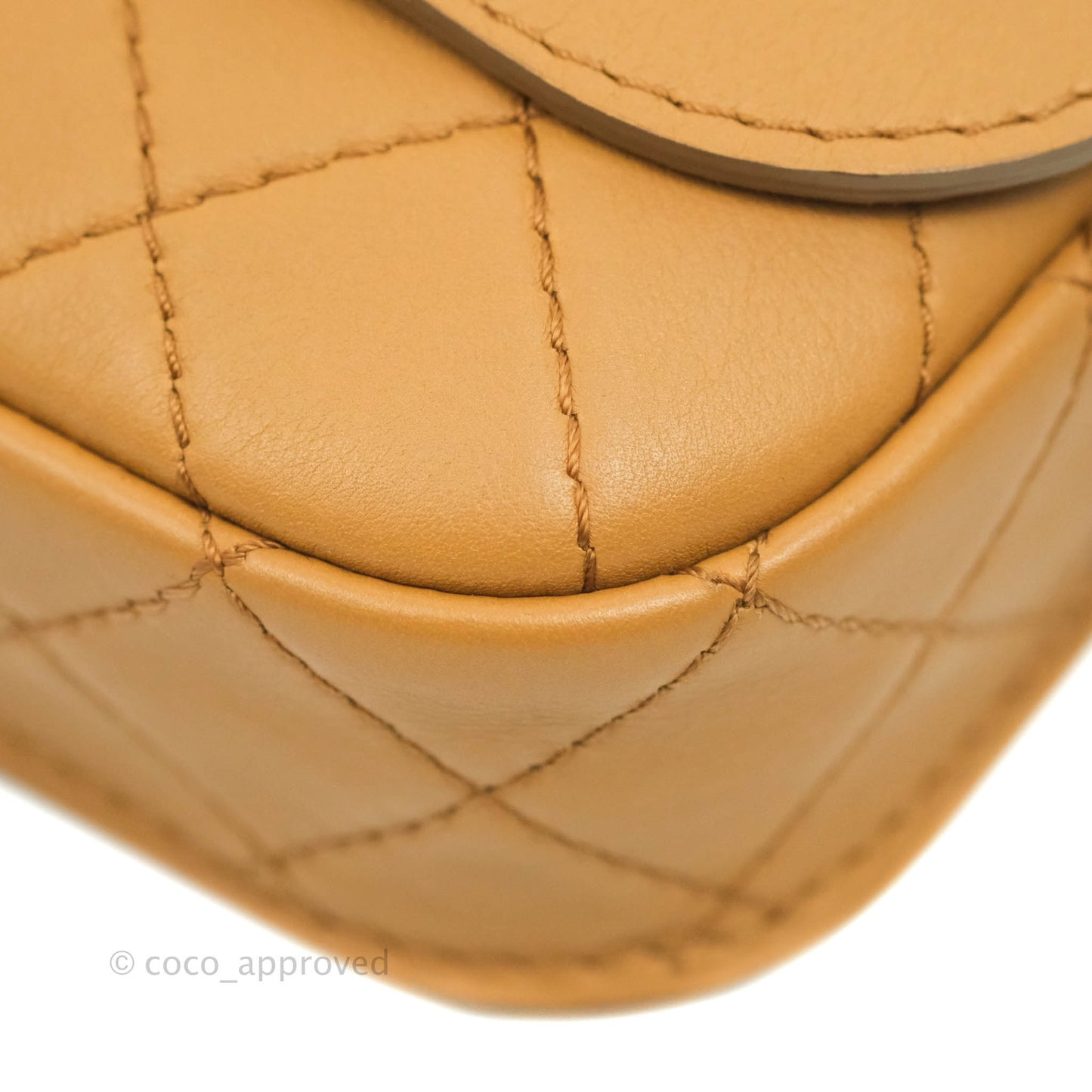 Chanel Quilted Flap With Coin Purse Caramel Calfskin Aged Gold Hardware 19K