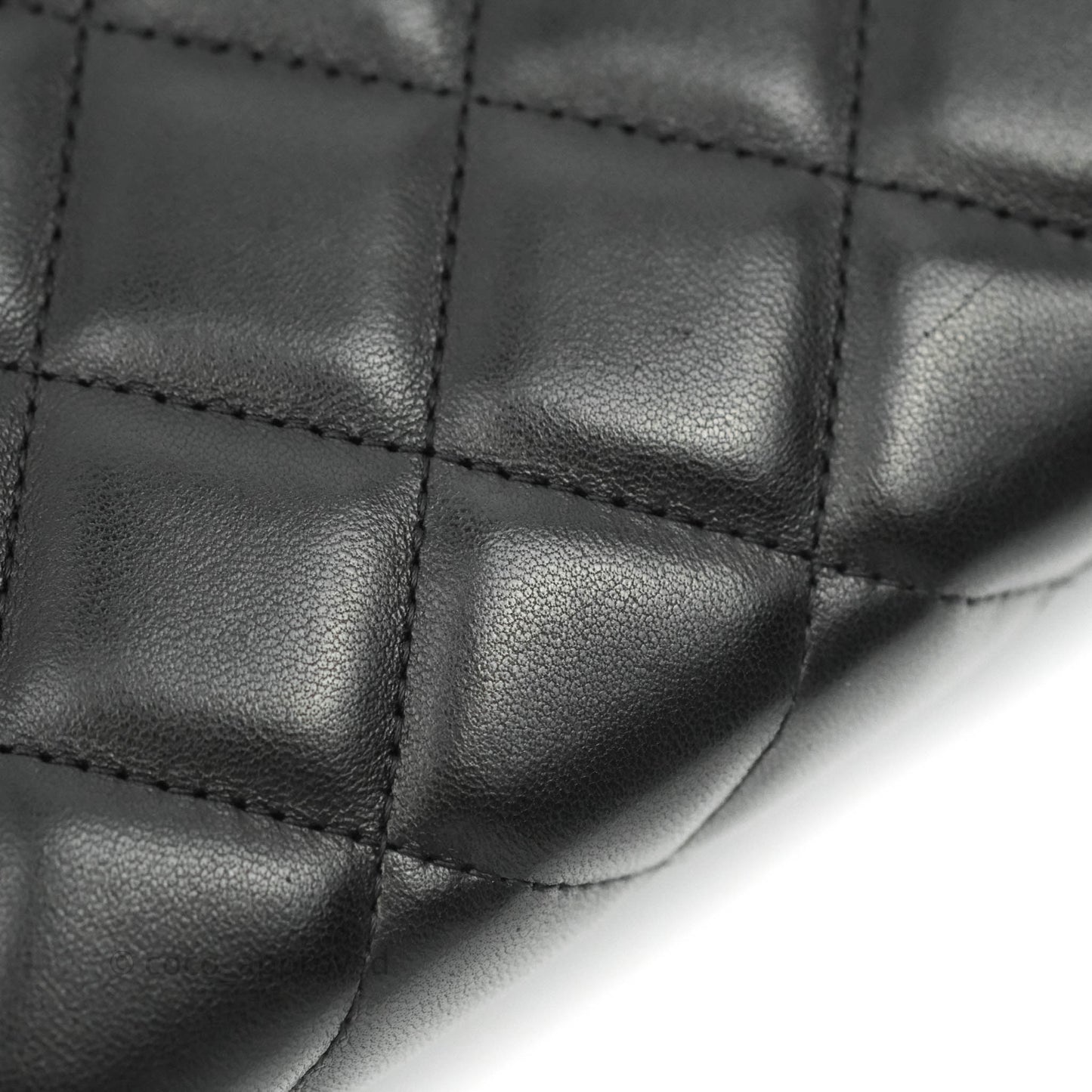 Chanel Quilted Clutch with Chain Black Lambskin Silver Hardware