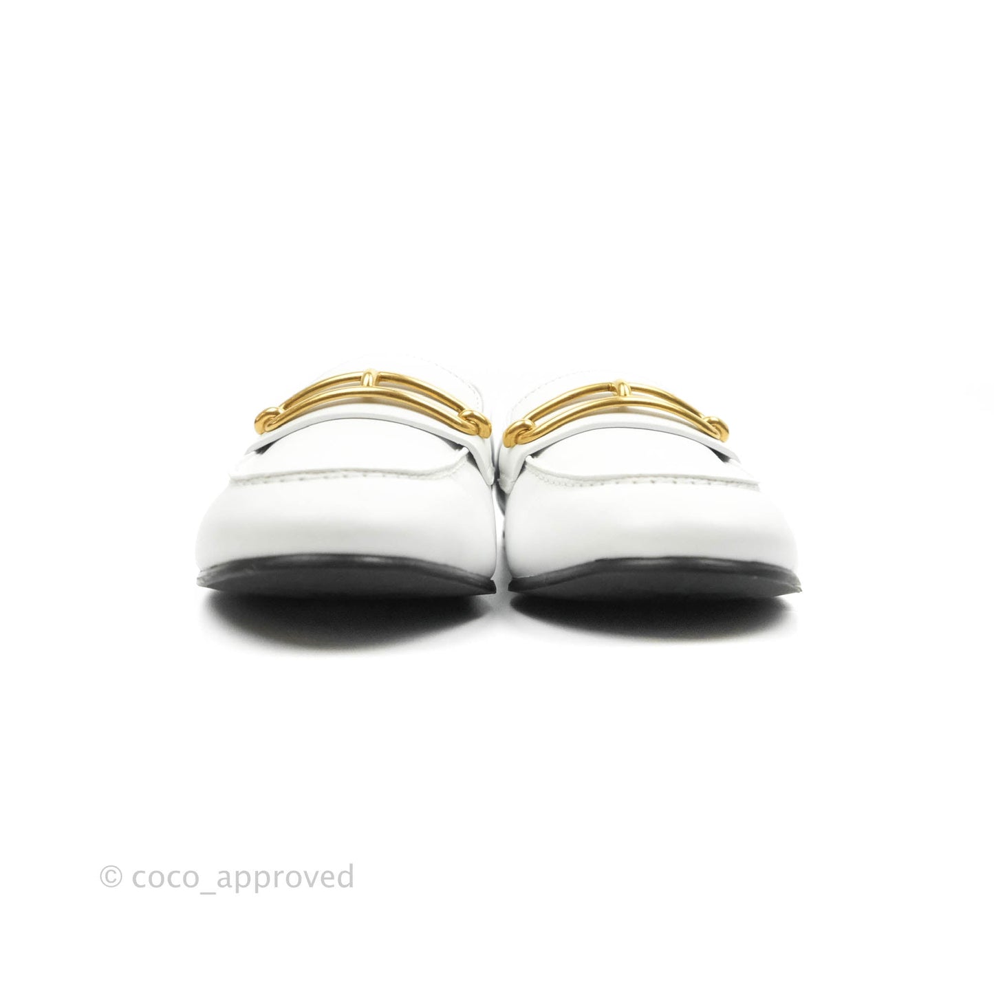 Hermès Colette Loafer in White Calfskin Size 35.5