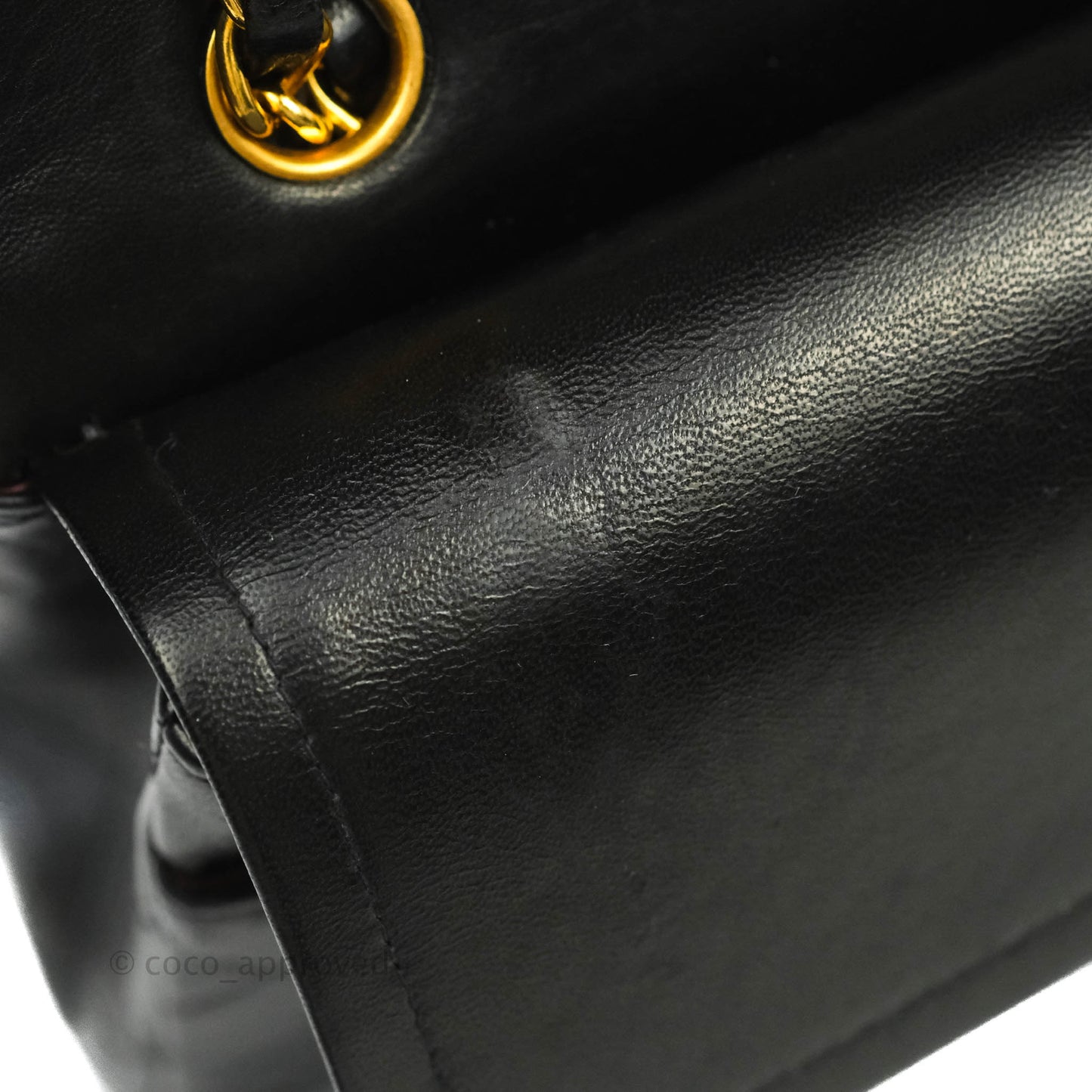 Chanel Vintage Classic M/L Medium Double Flap Black Lambskin 24K Gold Hardware