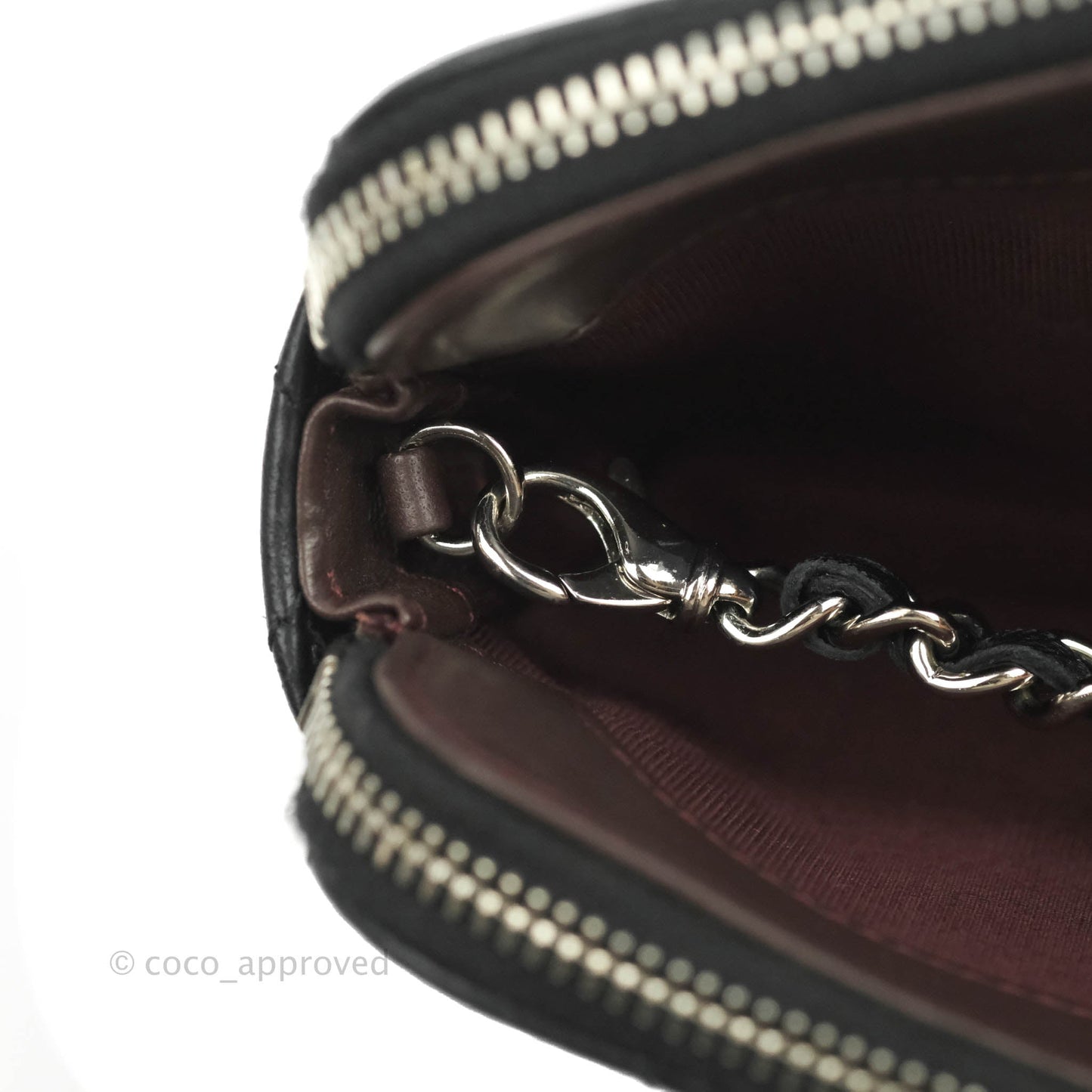 Chanel Classic Small Clutch With Chain Black Lambskin Silver Hardware