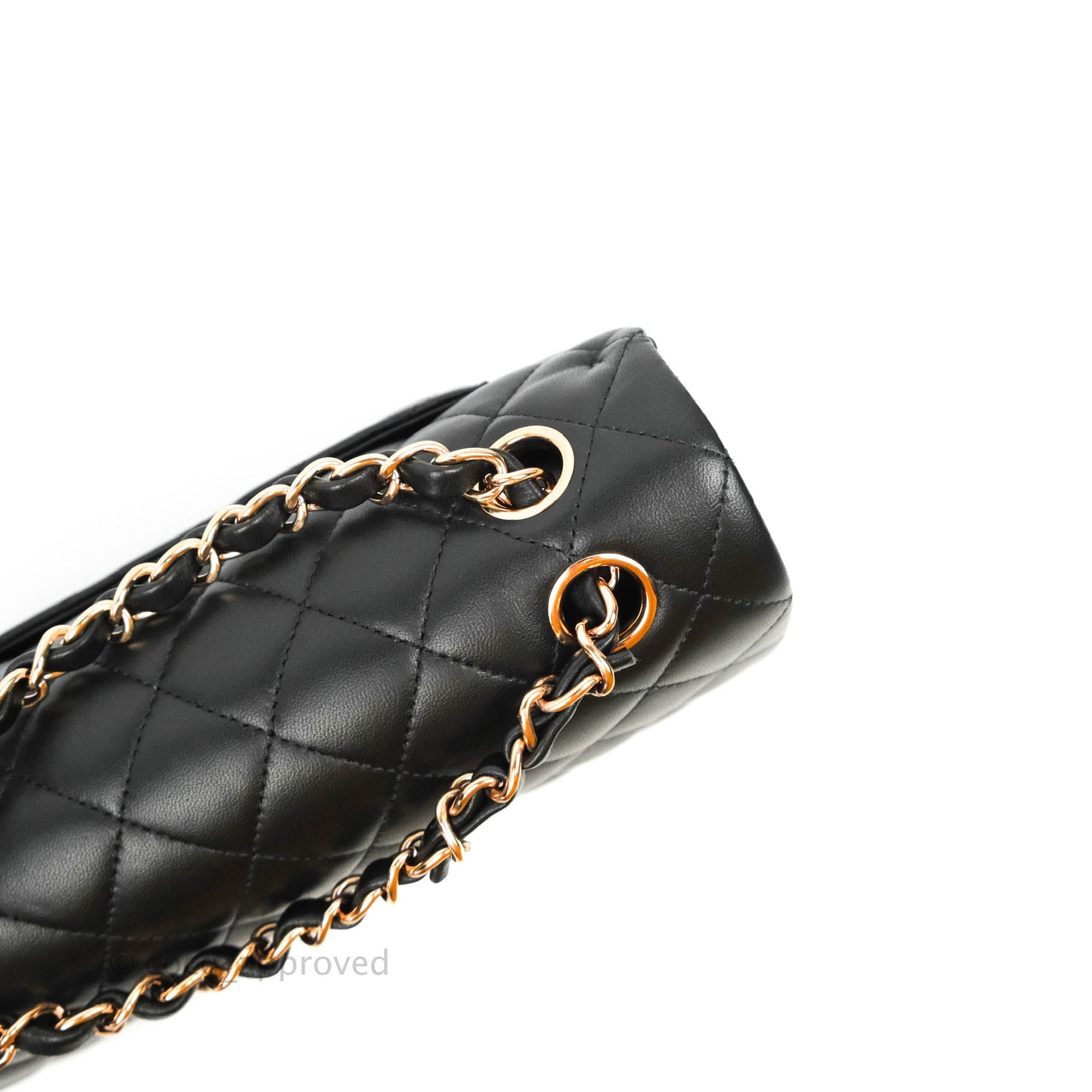Chanel Classic Small S/M Flap Black Lambskin Rose Pink-Gold Hardware