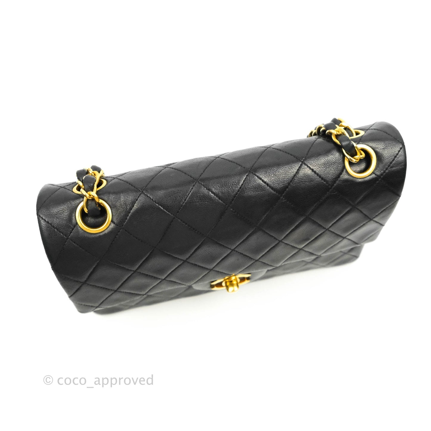 Chanel Classic Vintage Small S/M Flap Black Lambskin 24K Gold Hardware