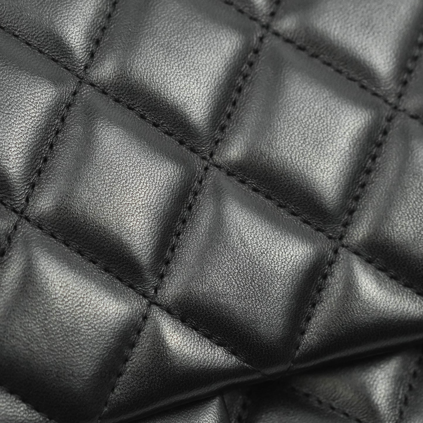 Chanel Quilted Clutch with Chain Black Lambskin Silver Hardware
