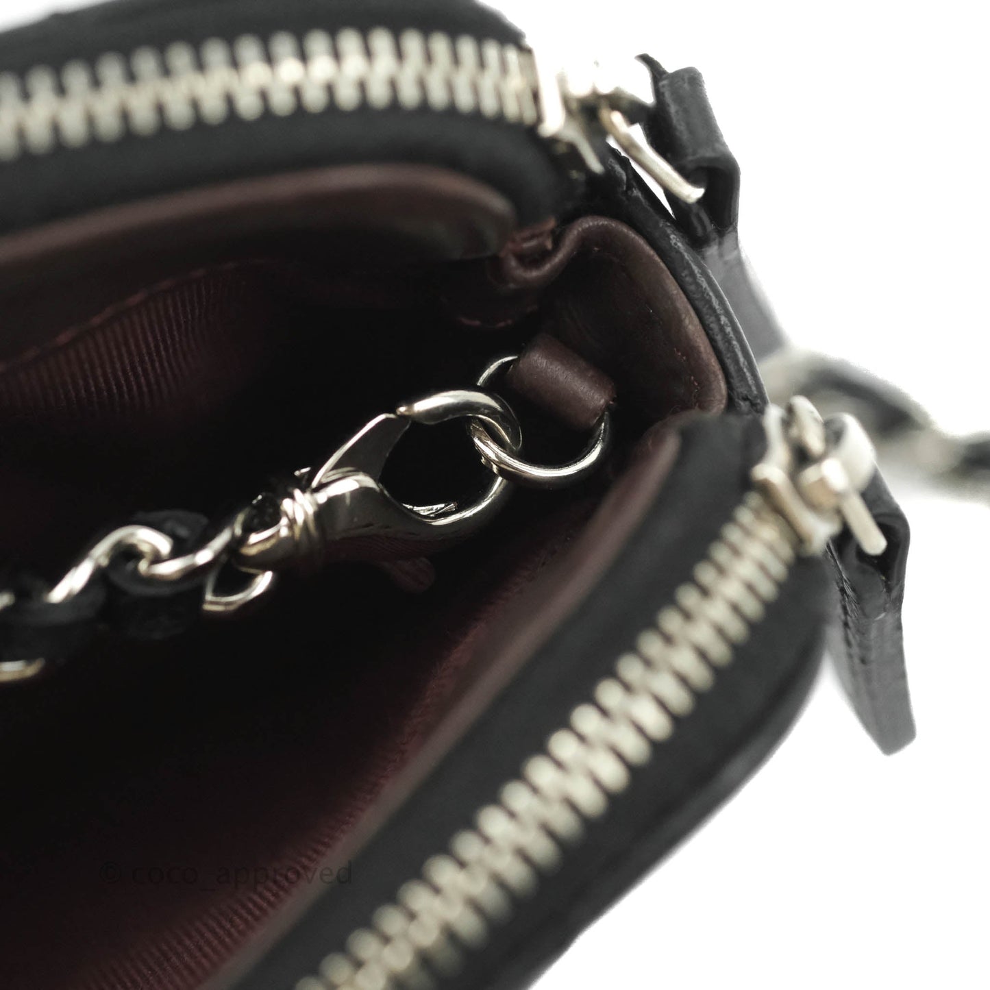 Chanel Classic Small Clutch With Chain Black Lambskin Silver Hardware