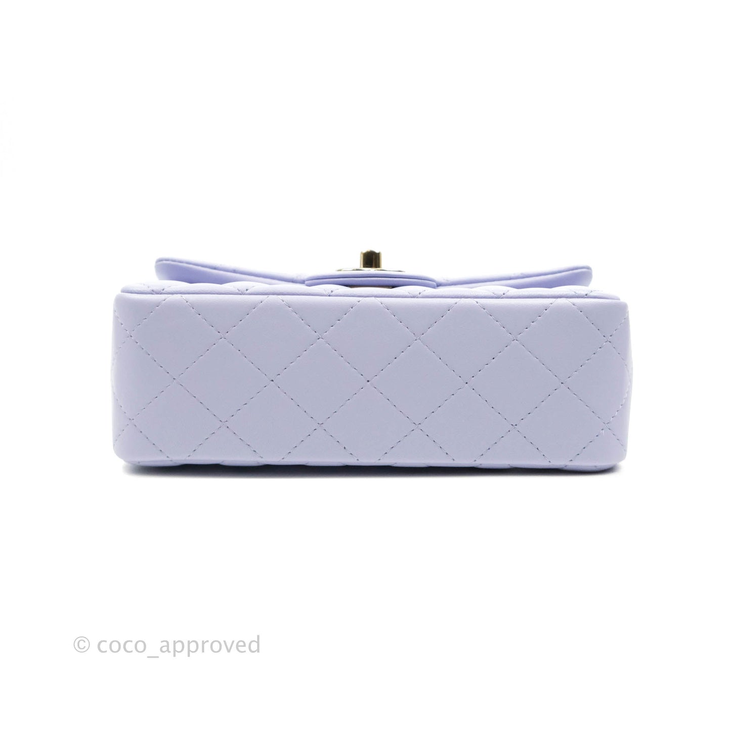 Chanel Quilted Mini Rectangular Lilac Lambskin Gold Hardware 21K