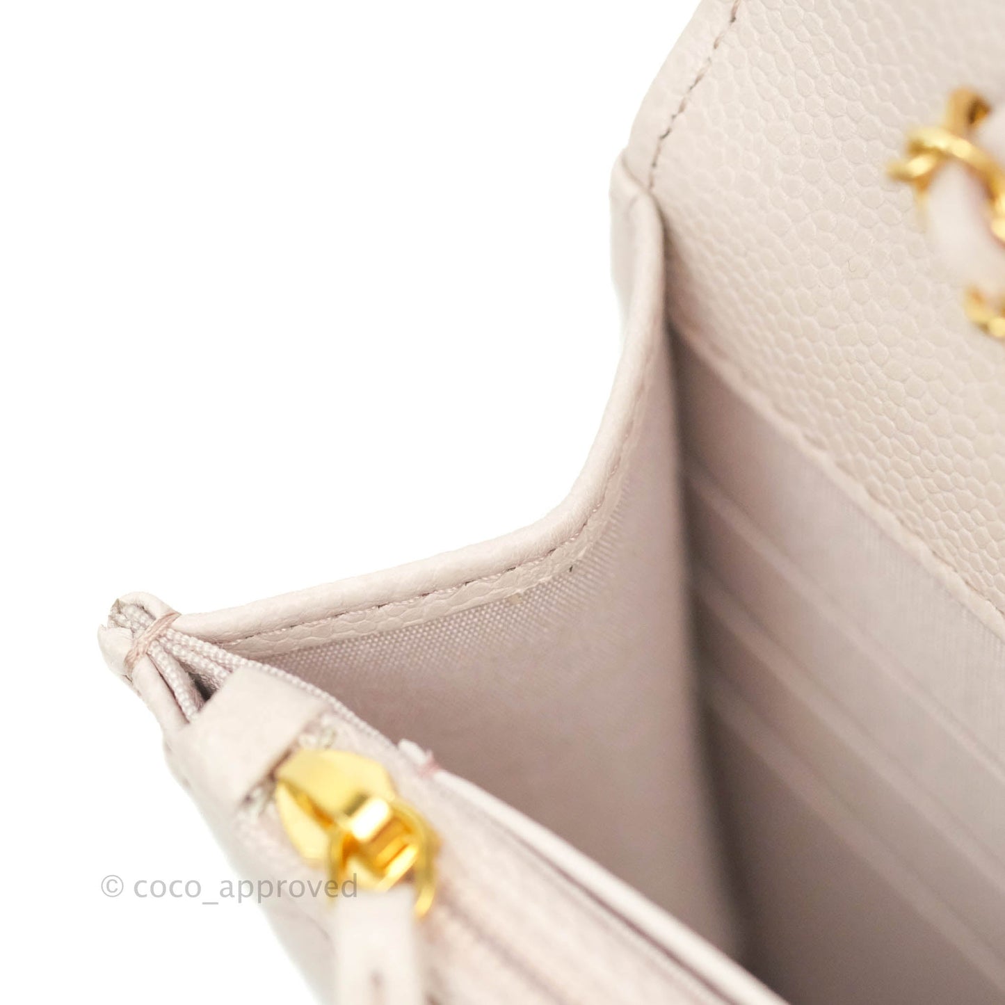 Chanel Quilted WOC Lilac Caviar CC Coco Chain Gold Hardware