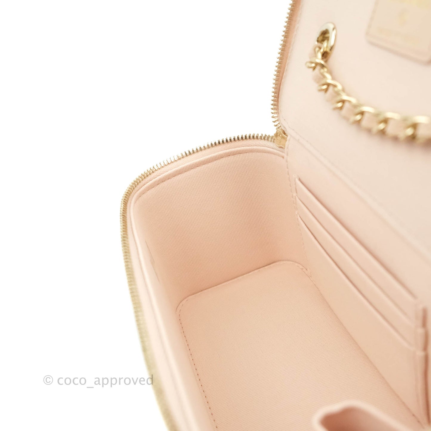 Chanel Classic Vanity Rectangular Light Beige Caviar Gold Hardware 22C