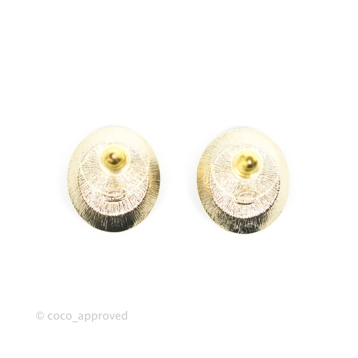 Chanel CC Crystal Black Gold Tone Earrings 21B