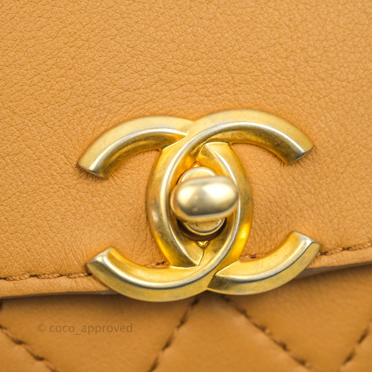 Chanel Quilted Flap With Coin Purse Caramel Calfskin Aged Gold Hardware 19K
