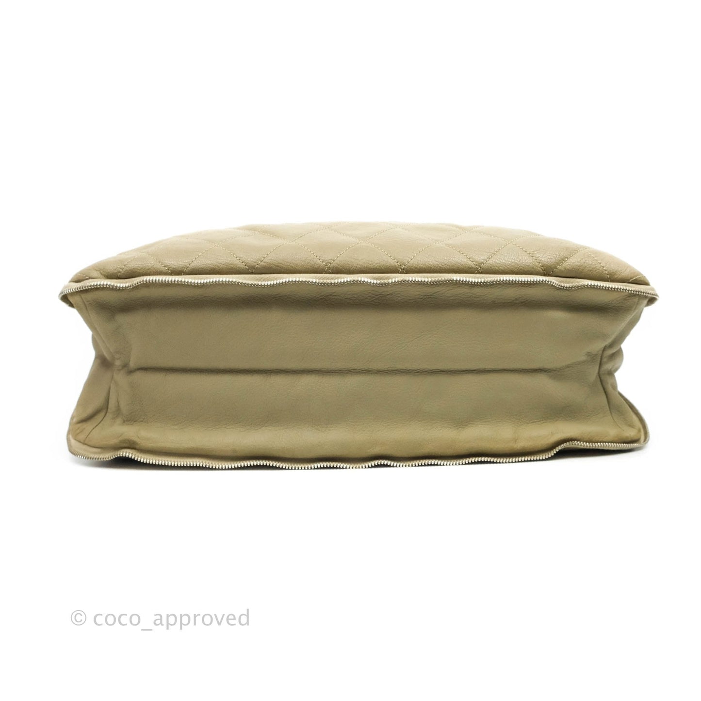 Chanel Yacht Expandable Shoulder Bag Beige Calfskin Tote