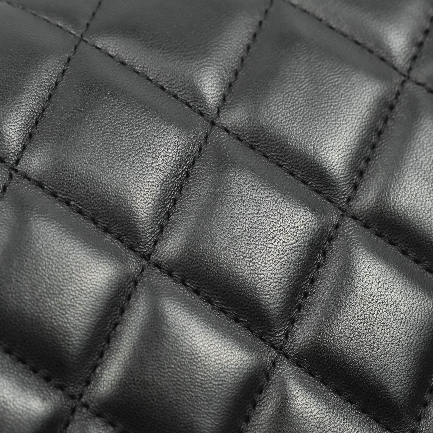 Chanel Quilted Clutch with Chain Black Lambskin Silver Hardware