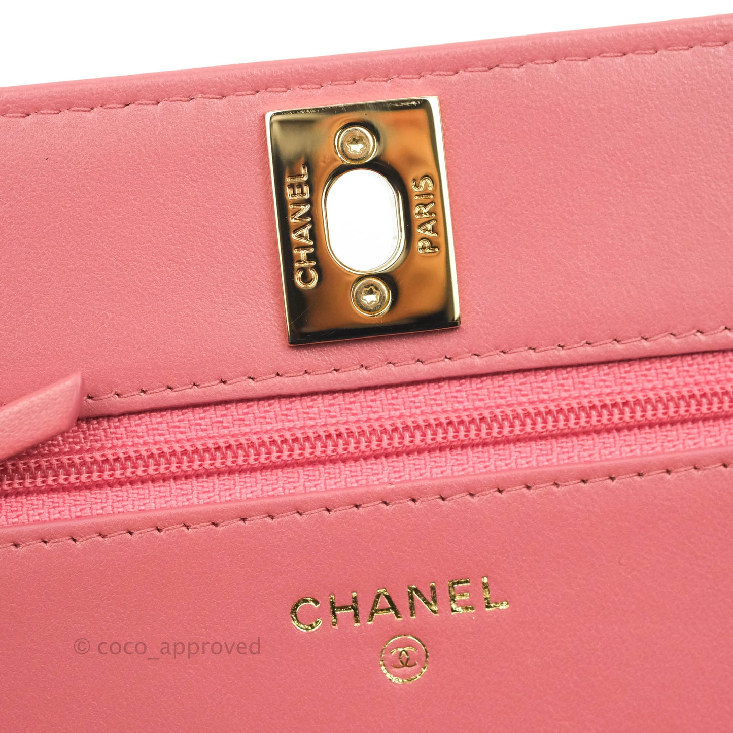 Chanel Trendy CC WOC Wallet on Chain Chevron Pink Lambskin Gold Hardware