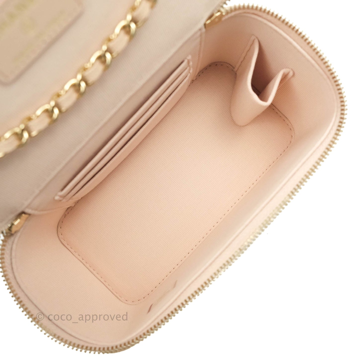 Chanel Classic Vanity Rectangular Light Beige Caviar Gold Hardware 22C