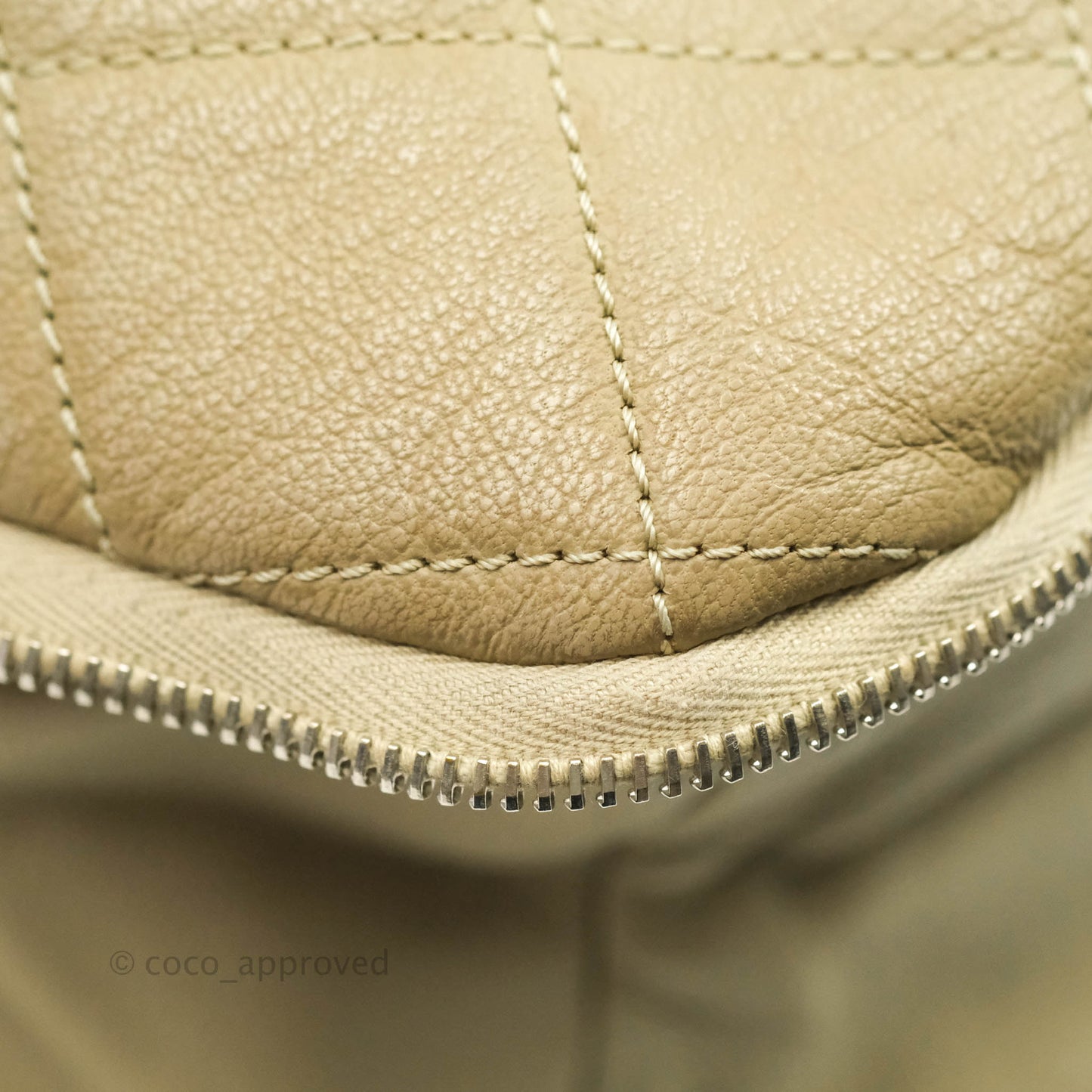 Chanel Yacht Expandable Shoulder Bag Beige Calfskin Tote