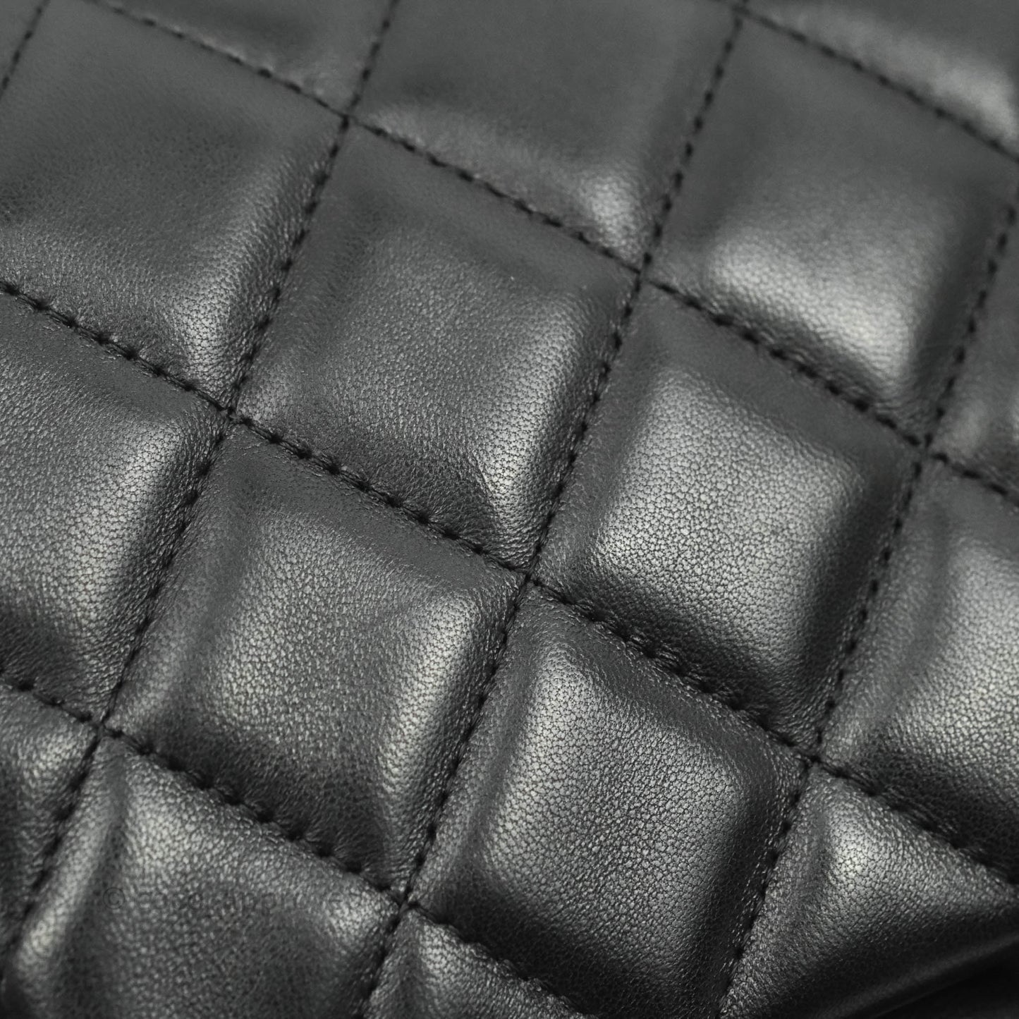 Chanel Quilted Clutch with Chain Black Lambskin Silver Hardware