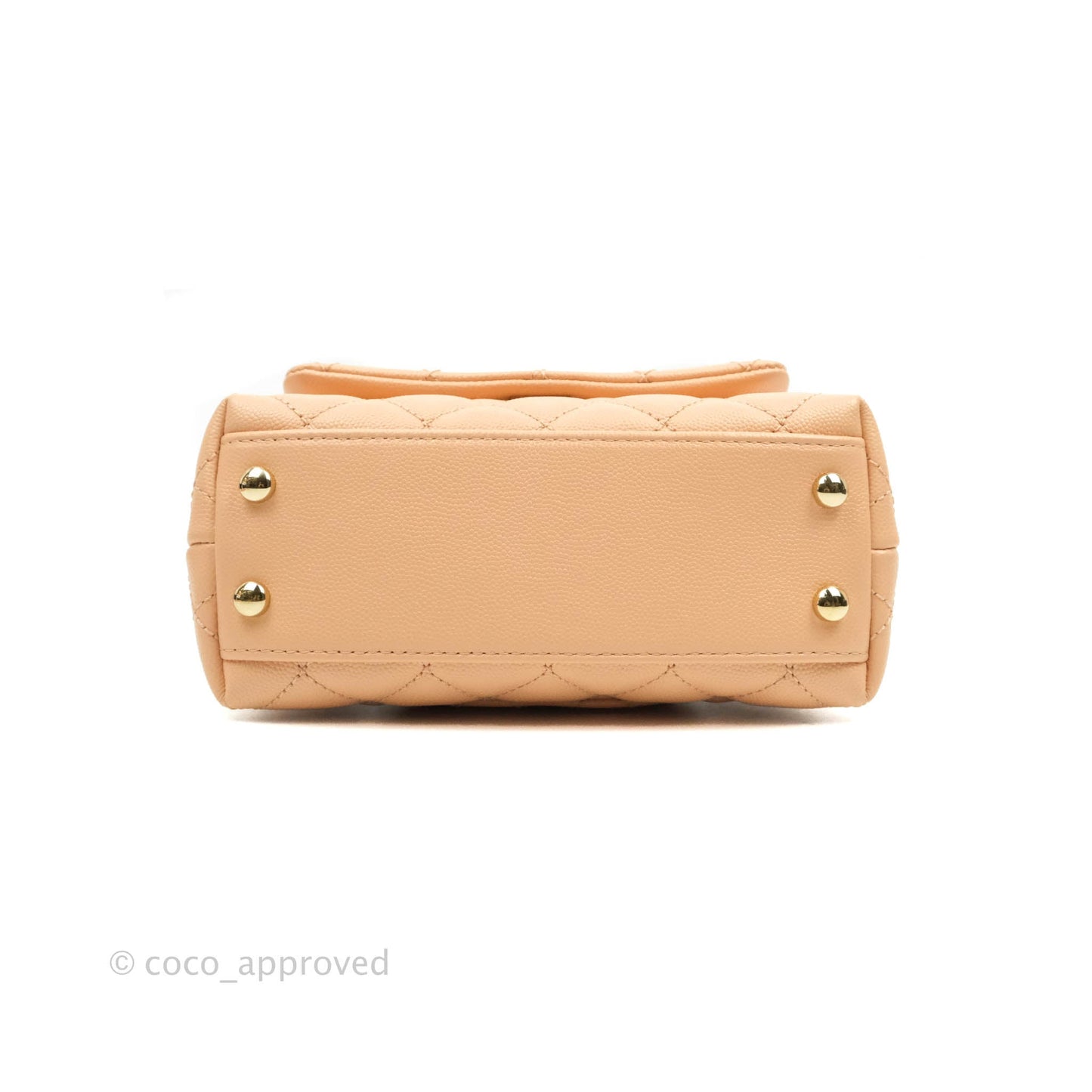 Chanel Extra Mini Coco Handle Quilted Beige Pink Caviar Gold Hardware 21A