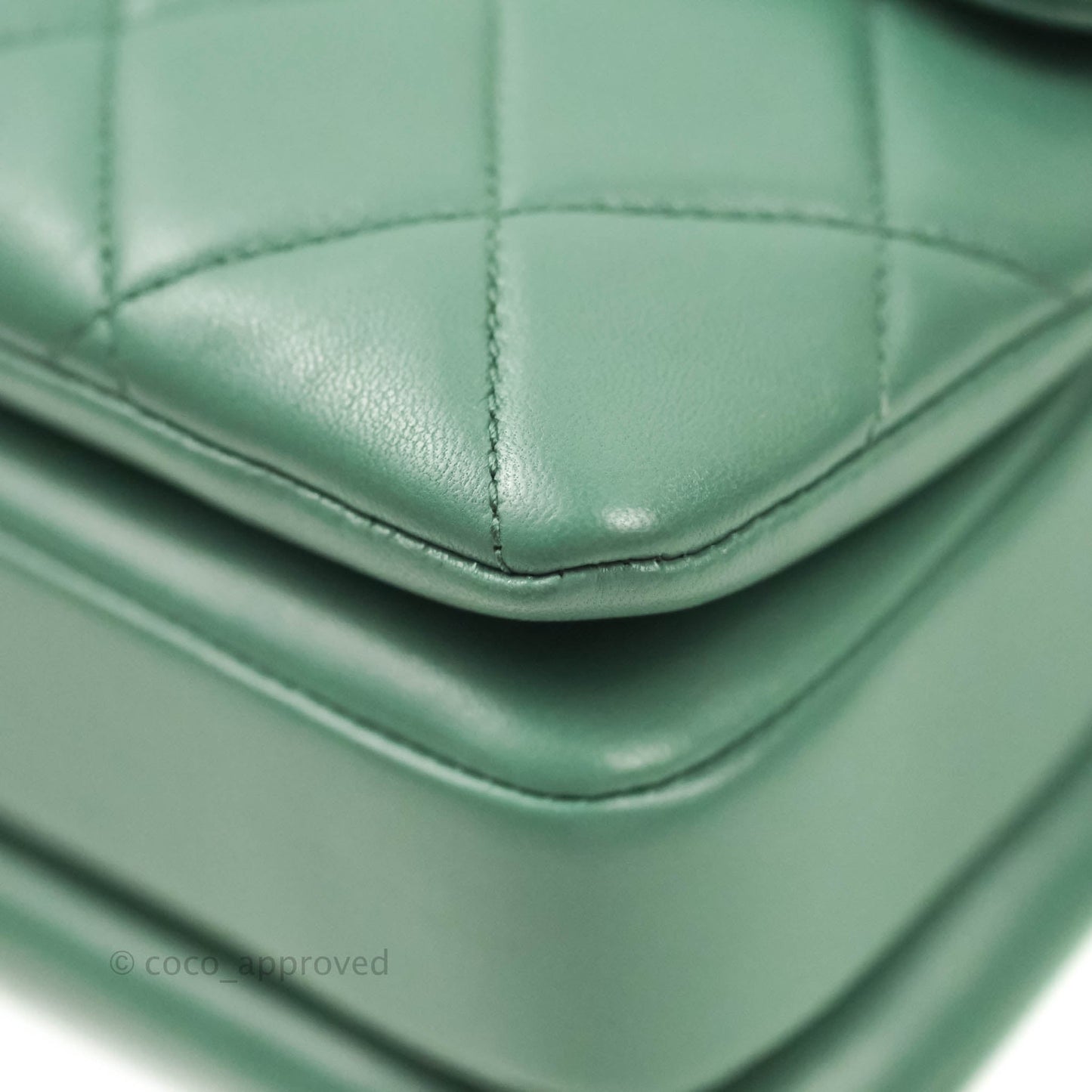 Chanel Quilted Trendy CC Small Green Lambskin Gold Hardware