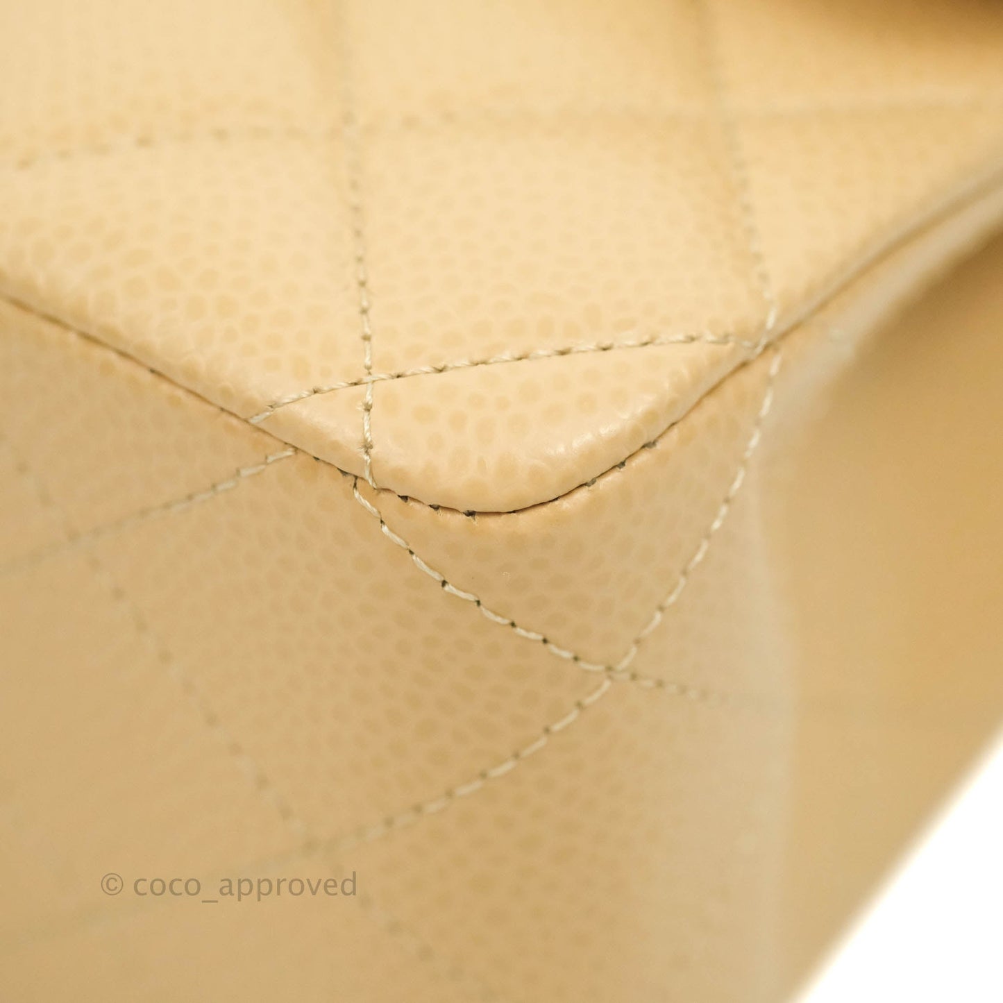 Chanel Classic M/L Medium Double Flap Beige Caviar Gold Hardware