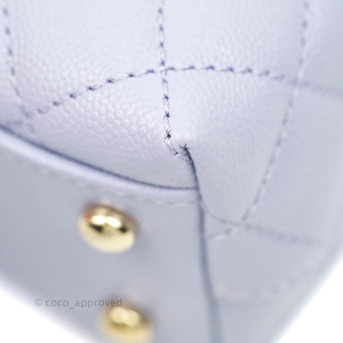 Chanel Mini (Small) Coco Handle Quilted Purple Lilac Caviar Gold Hardware 21K
