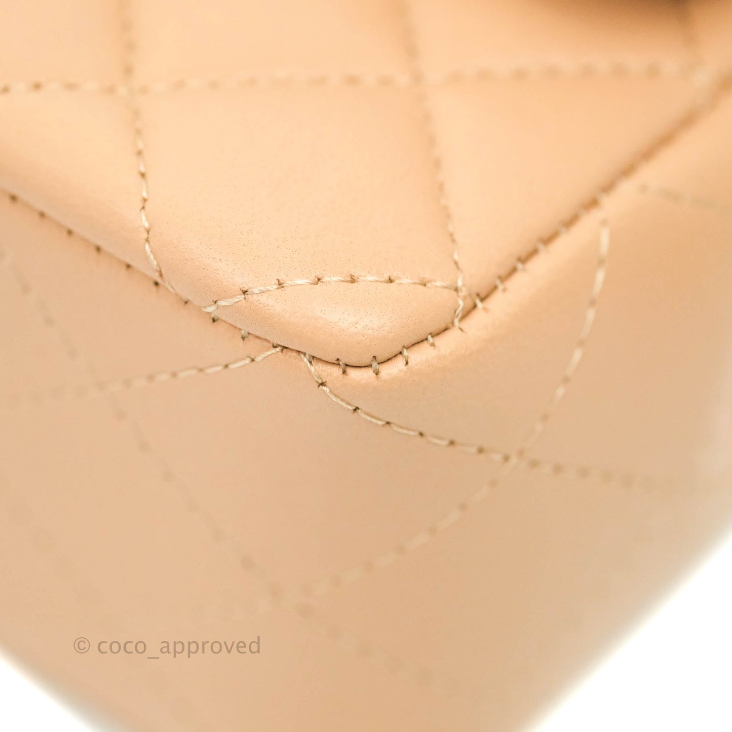 Chanel Top Handle Mini Rectangular Flap Bag Beige Lambskin Aged Gold Hardware