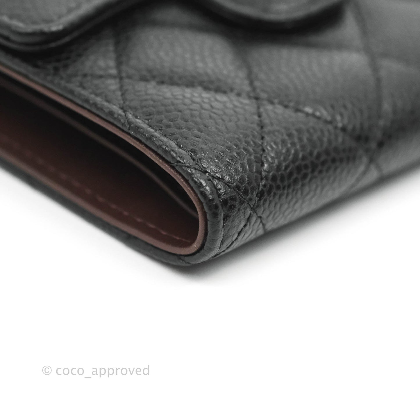 Chanel Classic Flap Wallet Black Caviar Gold Hardware
