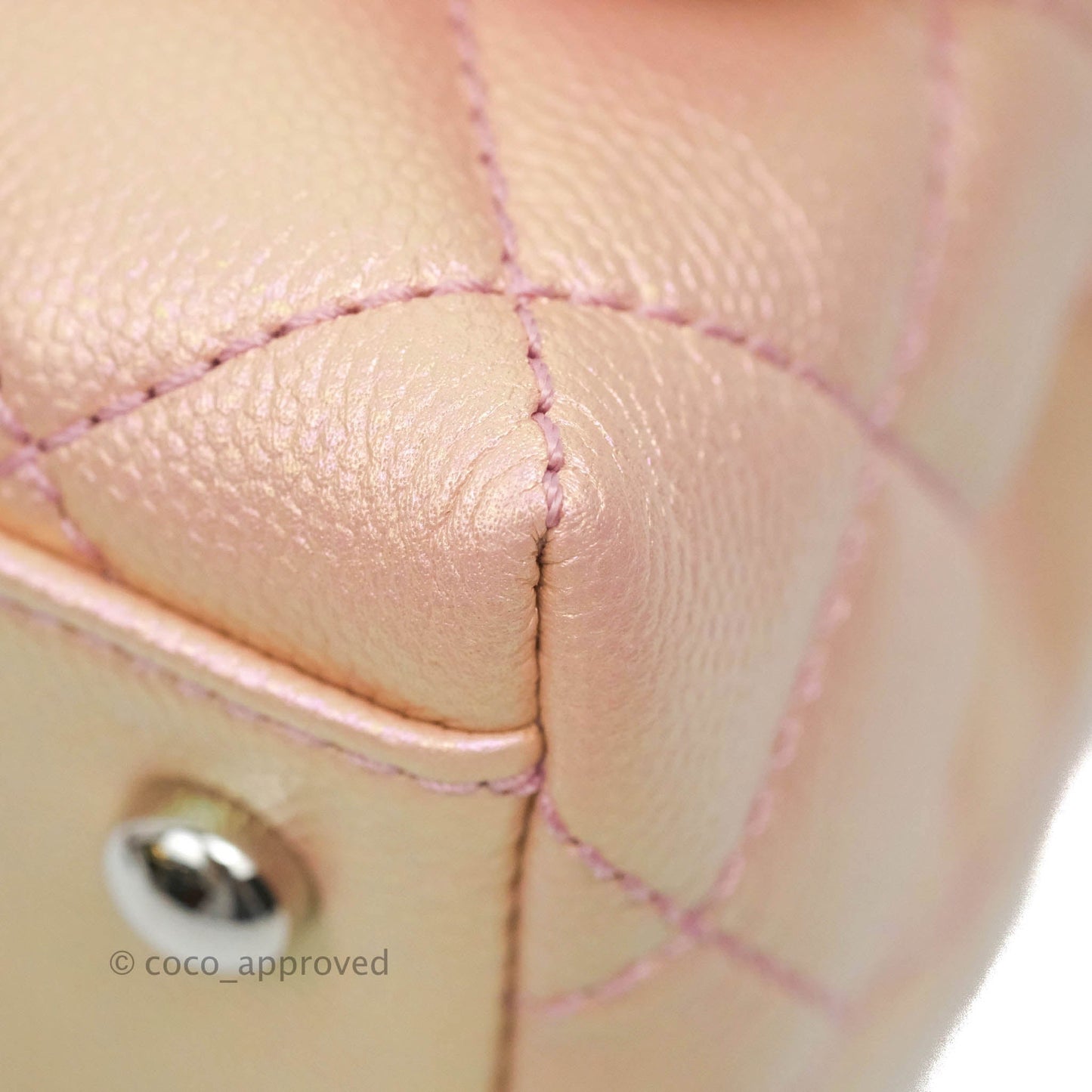 Chanel Extra Mini Coco Handle Iridescent Pink Caviar Rainbow Hardware