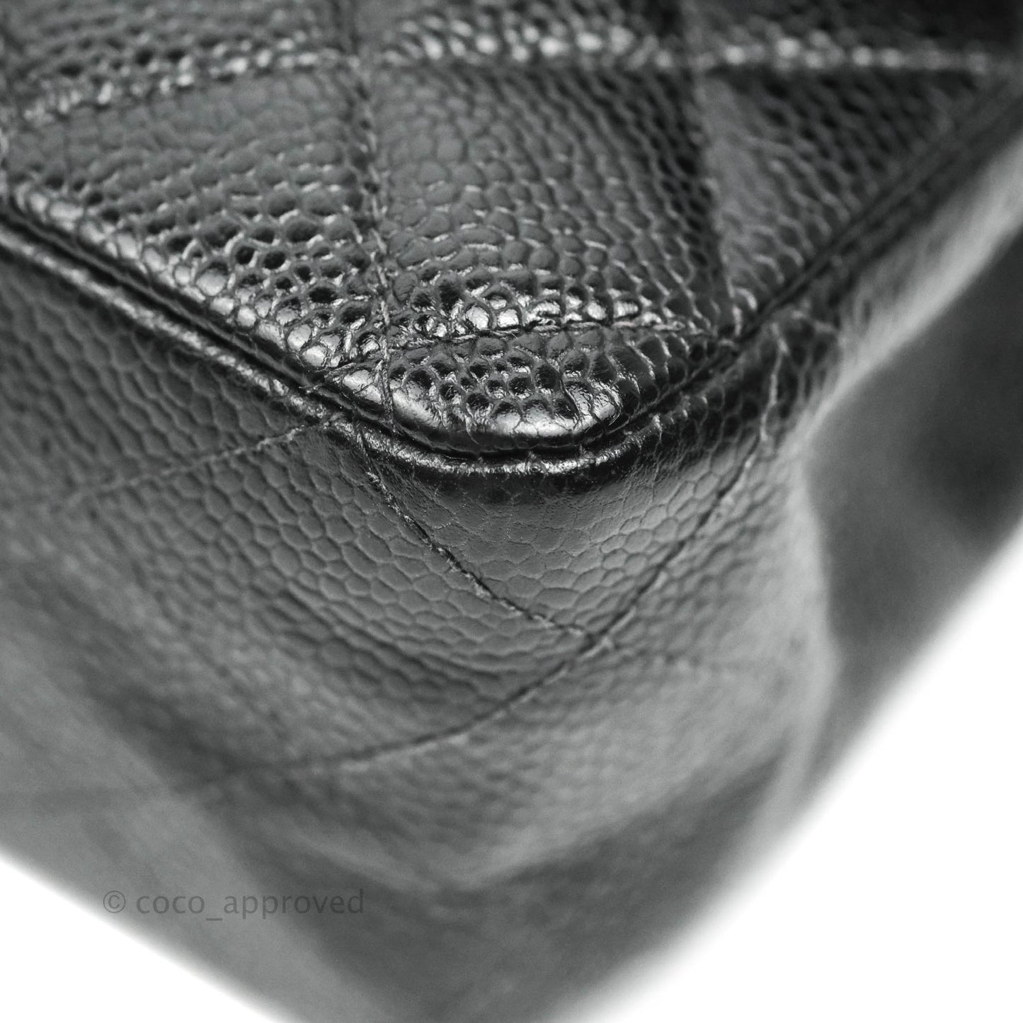 Chanel Classic M/L Medium Double Flap Black Caviar 24K Gold Hardware