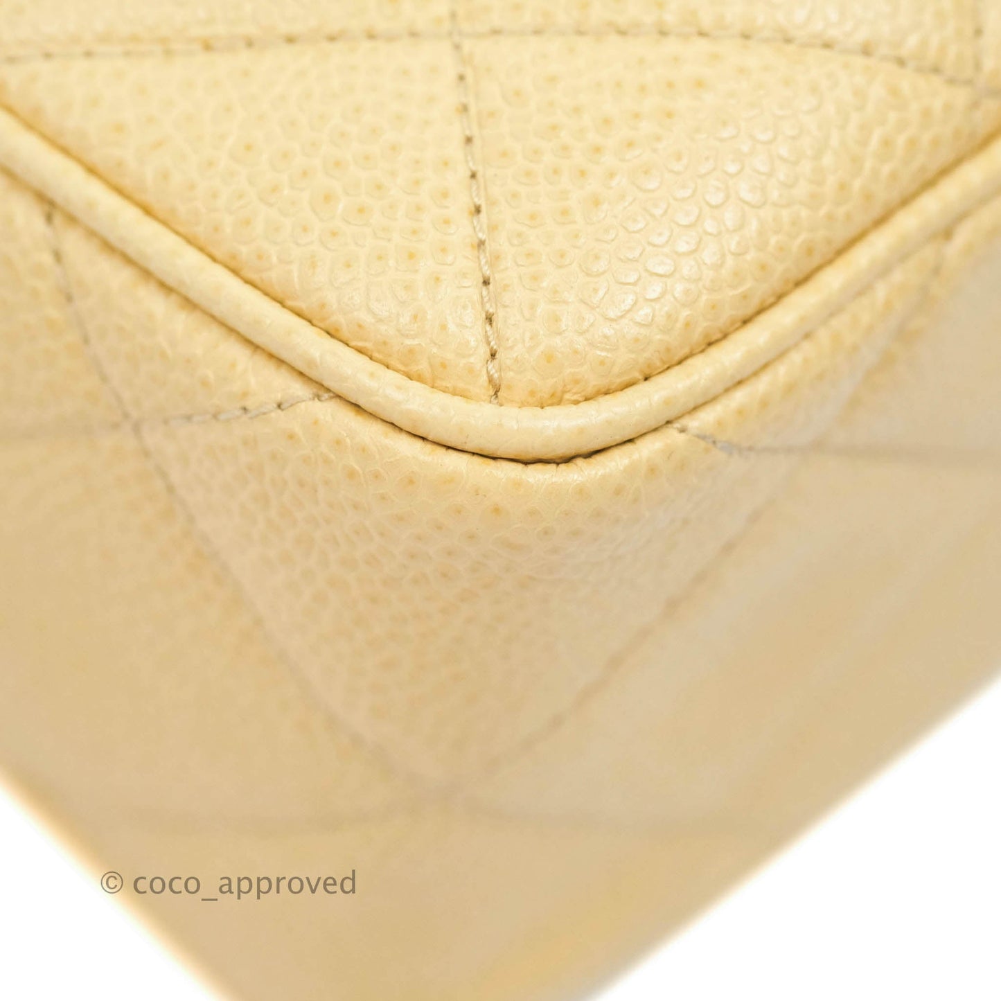 Chanel Vintage CC Large Square Camera Bag Beige Caviar 24K Gold Hardware