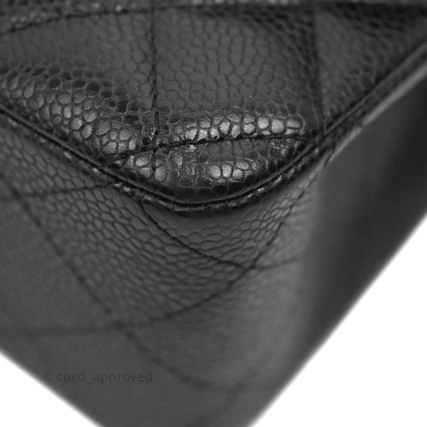Chanel Classic M/L Medium Double Flap Black Caviar 24K Gold Hardware