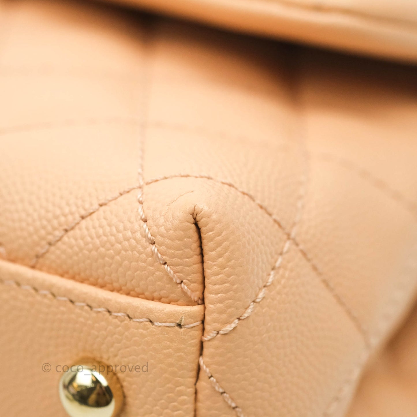 Chanel Mini Coco Handle Light Beige Pink Caviar Gold Hardware