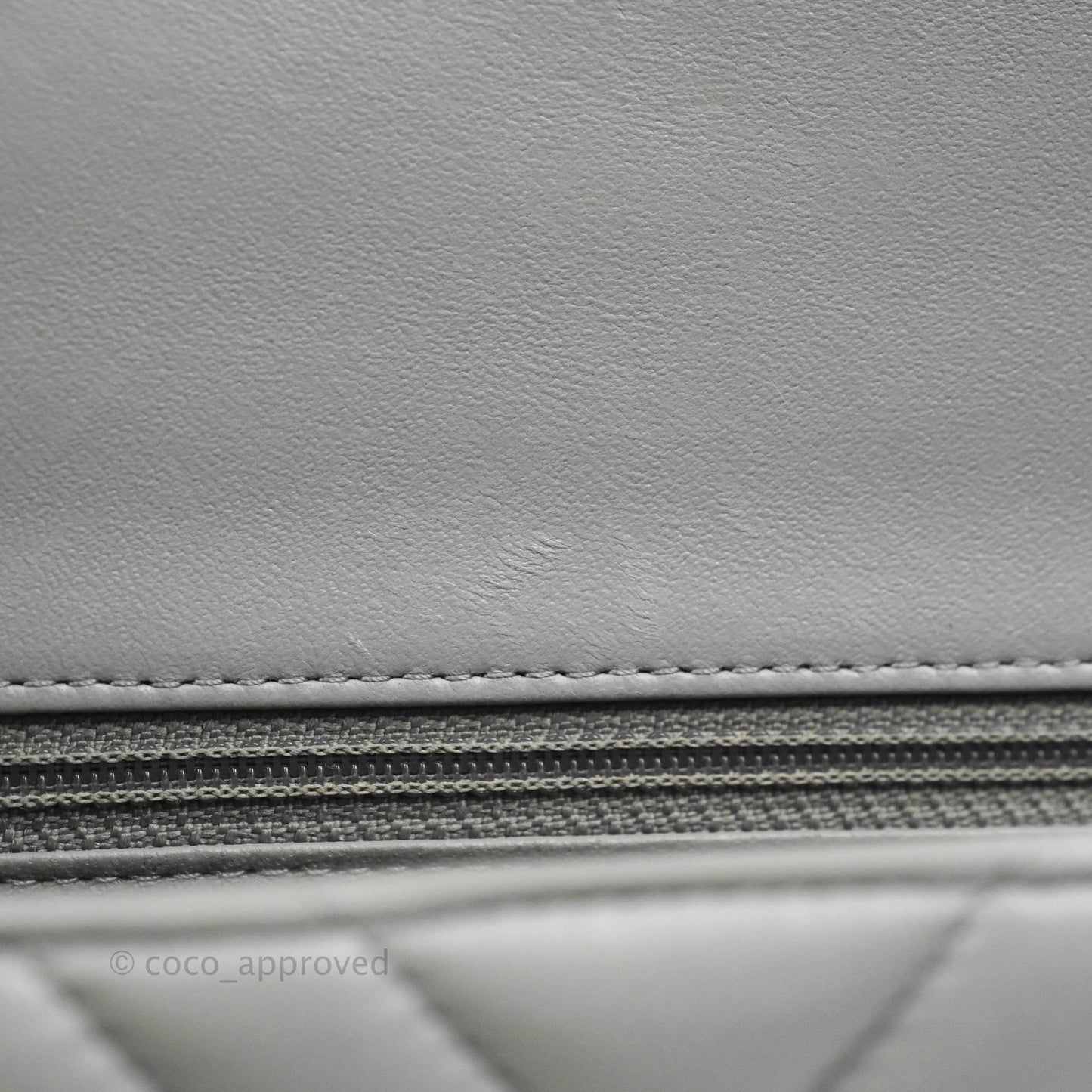 Chanel Chevron Mini Rectangular Flap Grey Lambskin Gold Hardware 20S