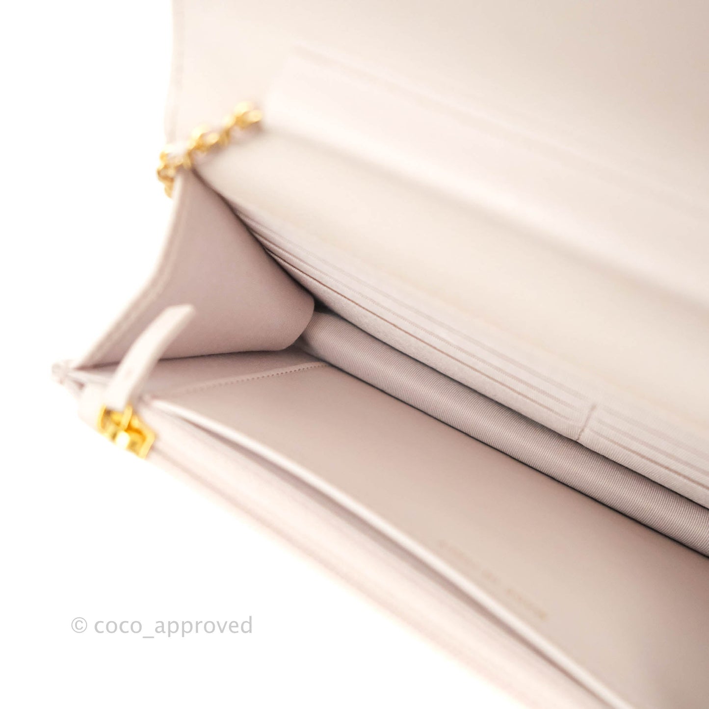 Chanel Quilted WOC Lilac Caviar CC Coco Chain Gold Hardware