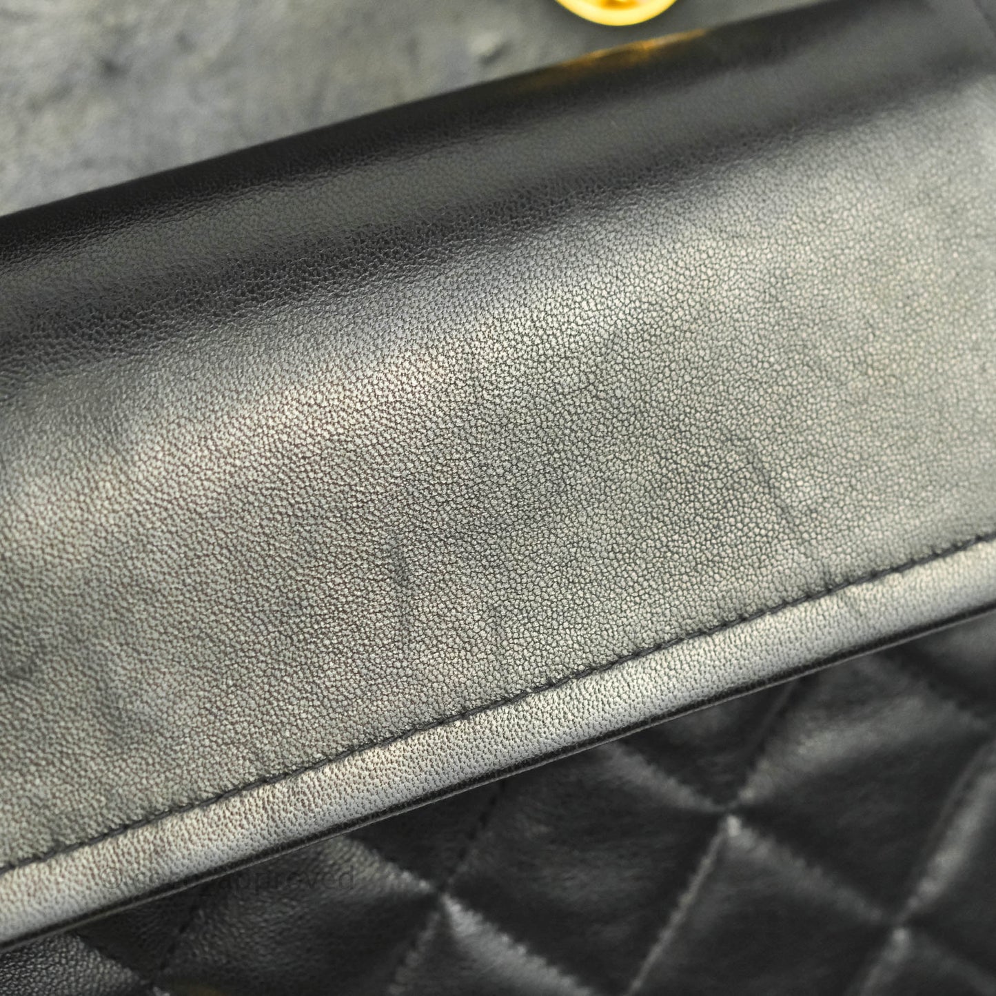 Chanel Vintage Classic M/L Medium Double Flap Black Lambskin 24K Gold Hardware