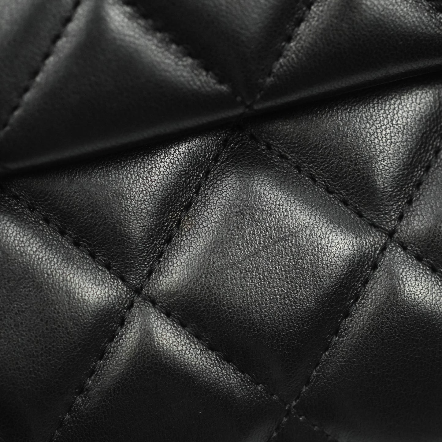 Chanel Quilted Clutch with Chain Black Lambskin Silver Hardware