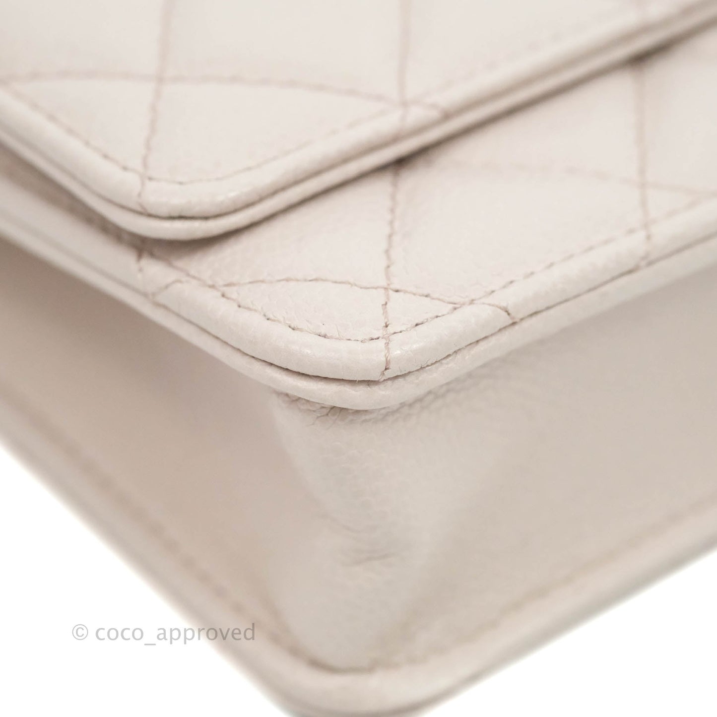 Chanel Quilted WOC Lilac Caviar CC Coco Chain Gold Hardware
