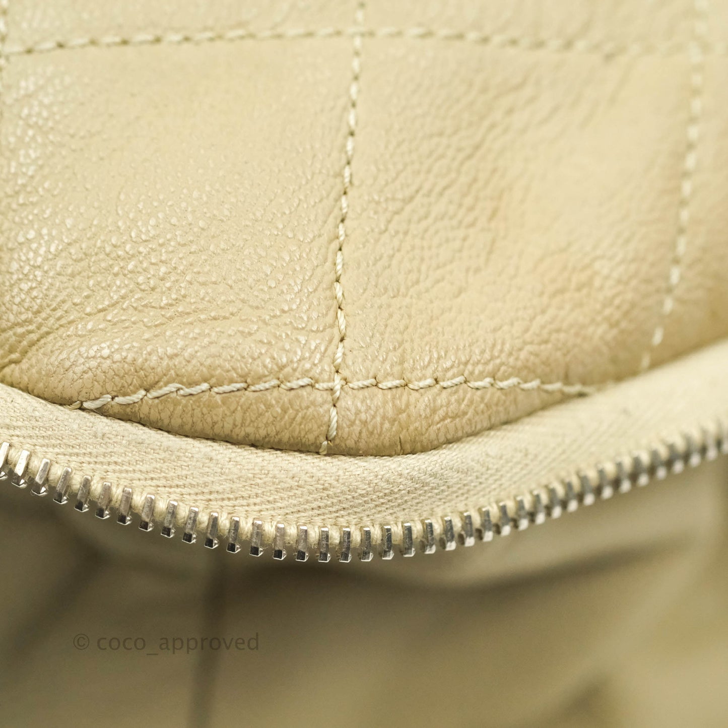 Chanel Yacht Expandable Shoulder Bag Beige Calfskin Tote
