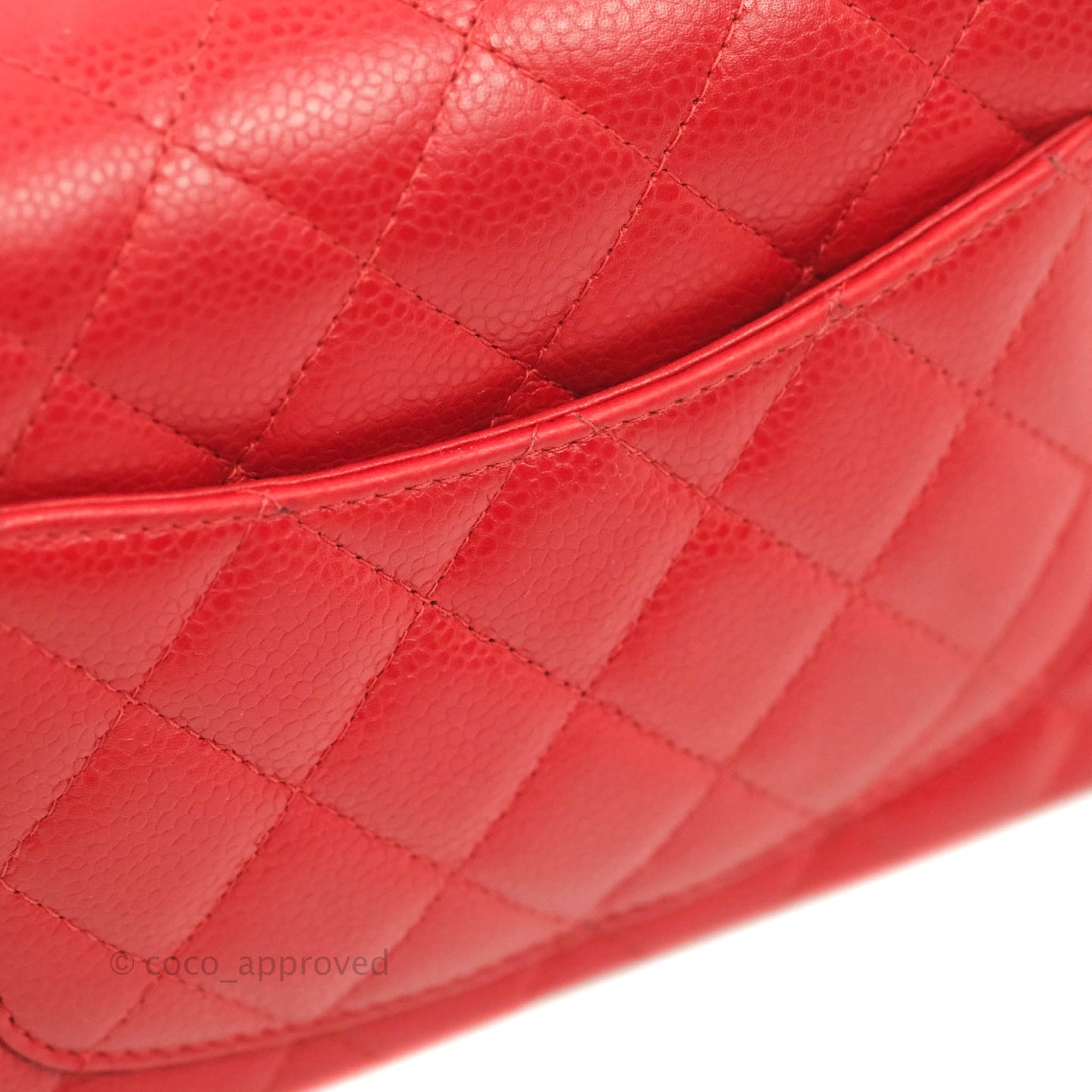 Chanel Quilted Mini Rectangular Flap Red Caviar Silver Hardware