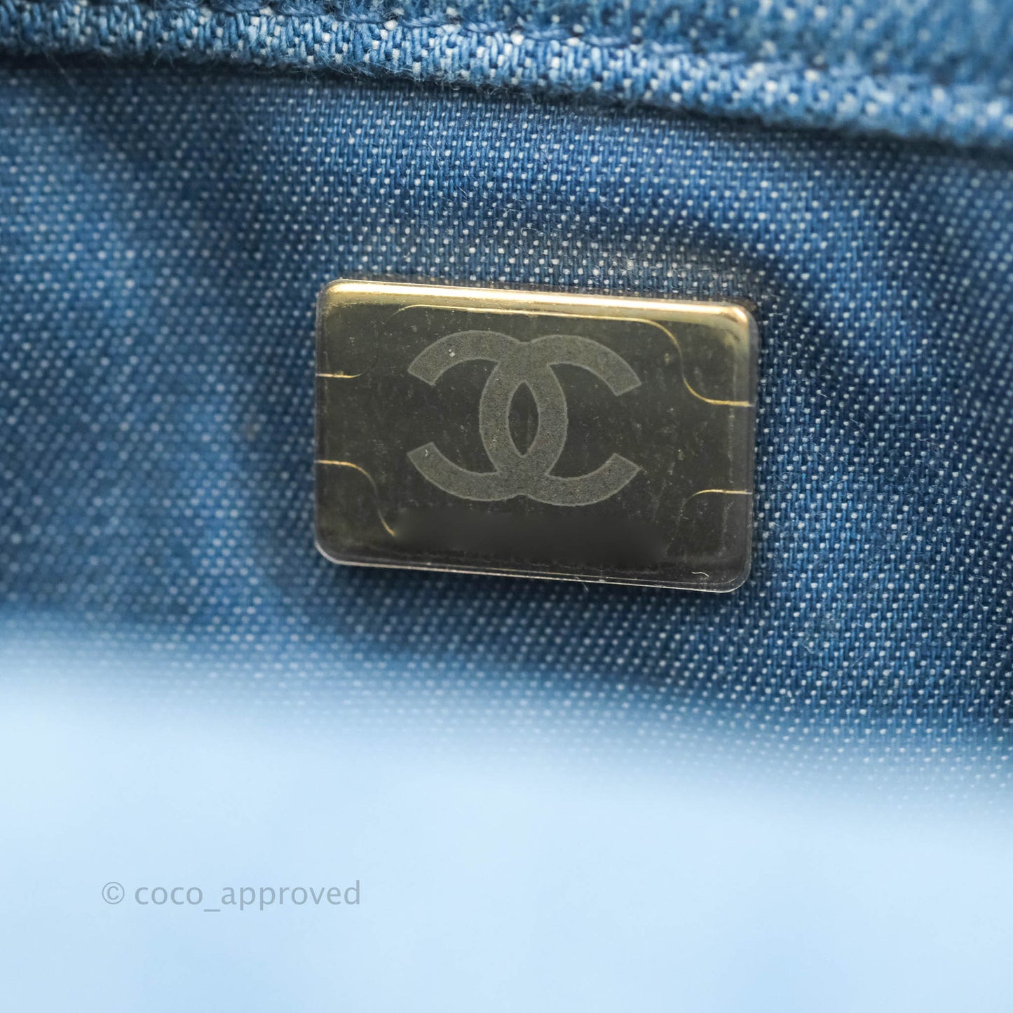 Chanel Mini Rectangular Pearl Crush Quilted Denim Aged Gold Hardware 22C