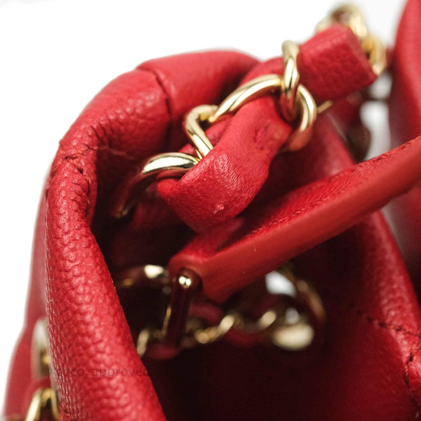 Chanel Medium Quilted Rolled Up Bucket Drawstring Bag Red Caviar Gold Hardware